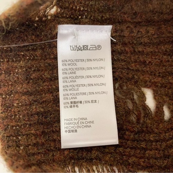 Urban Outfitters Jax Distressed Knit Beanie Slouchy Soft Wool Blend Brown Nwt - Picture 6 of 10